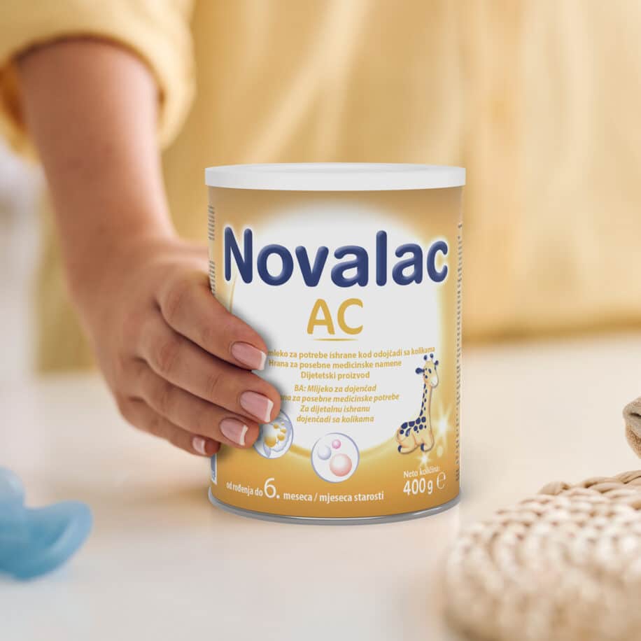 Novalac AC 400g USP – specijalizirana formula za djecu s kolikama i probavnim smetnjama.