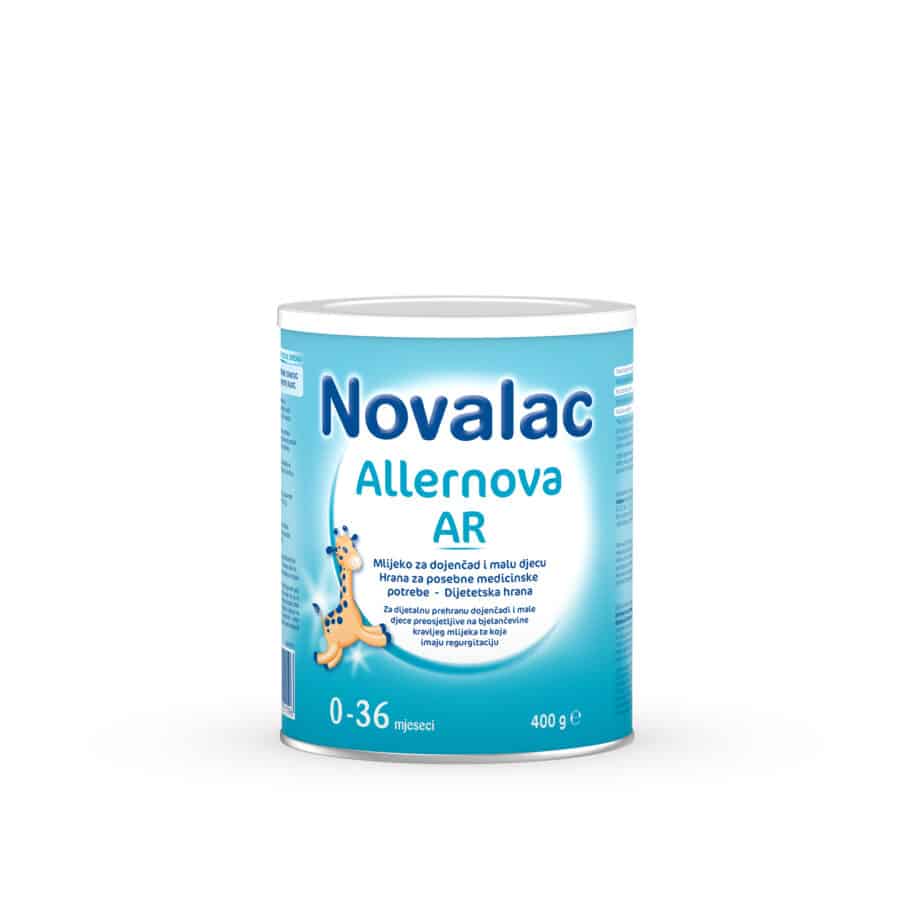 Novalac Allernova 400g USP – specijalizirana formula za djecu s alergijama na bjelančevine kravljeg mlijeka.