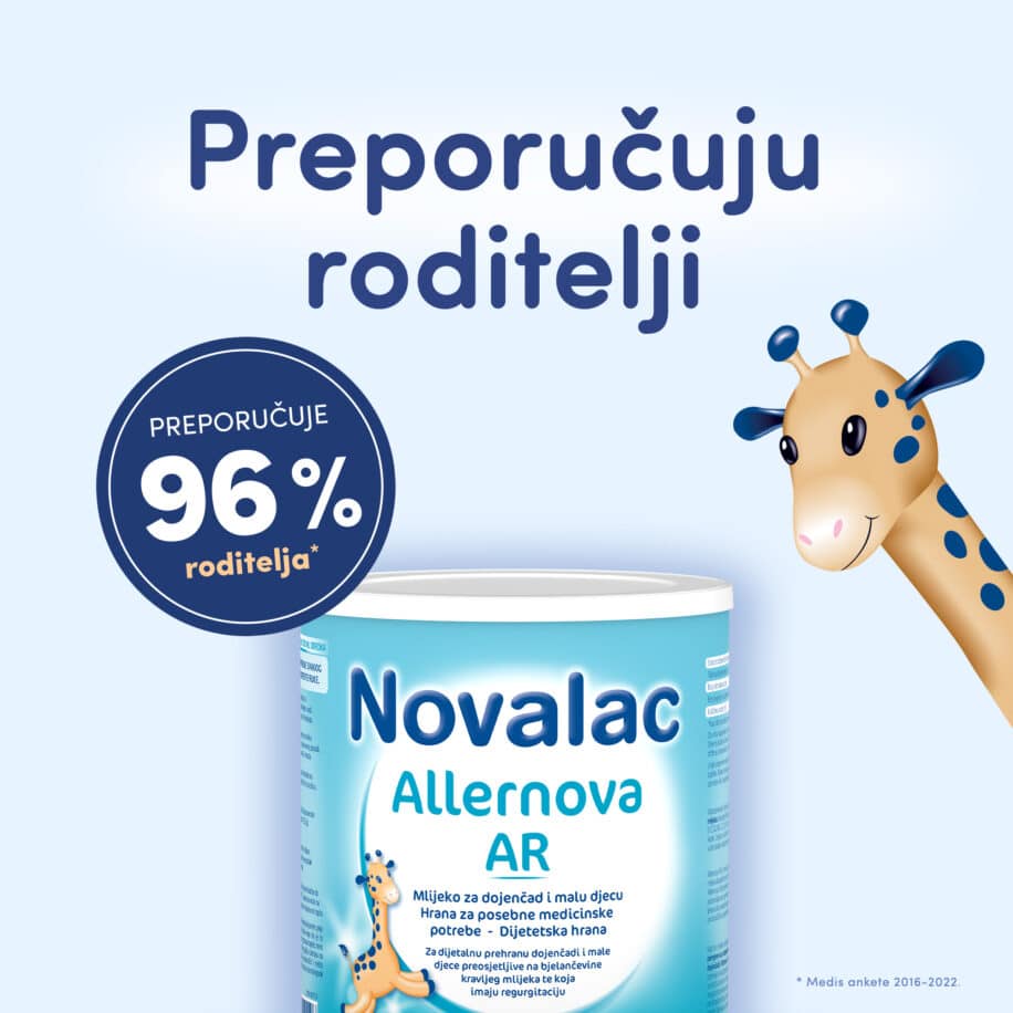 Novalac Allernova 400g USP – specijalizirana formula za djecu s alergijama na bjelančevine kravljeg mlijeka.