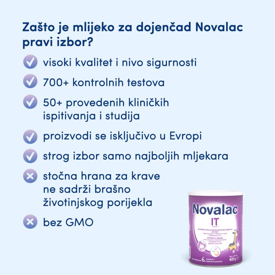 Novalac IT 400g – mliječna formula za djecu s probavnim smetnjama.